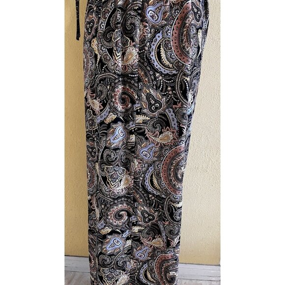 Bar lll Paisley Print Short Sleeve Maxi Dress Size XL Boho Peasant Whimsy Goth - Picture 9 of 11